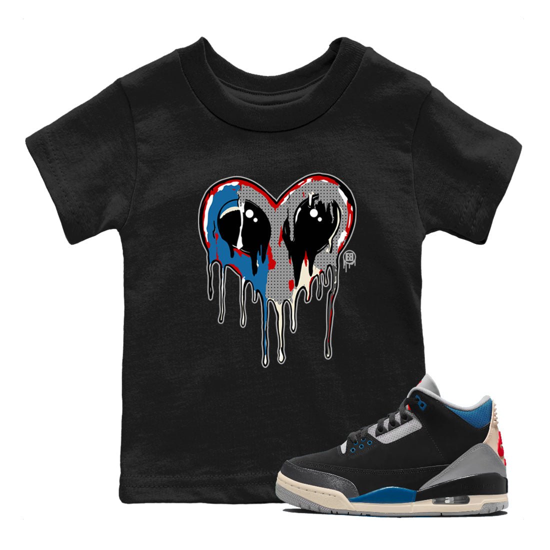 AJ3 Rare Air Graphic shirts Heart Alien Valentine Gift shirts Air Jordan 3 Rare Air best t-shirts to wear with jordans SNRT Sneaker Tees Youth Baby Black 1 tee