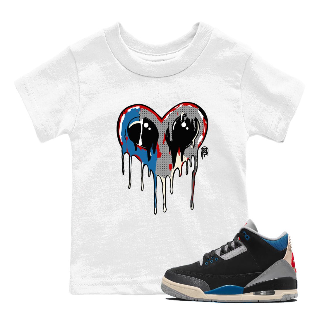 AJ3 Rare Air Graphic shirts Heart Alien Valentine Gift shirts Air Jordan 3 Rare Air best t-shirts to wear with jordans SNRT Sneaker Tees Youth Baby White 1 tee