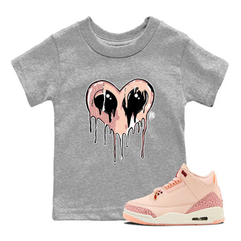Air Jordan 3 Valentine's Day Graphic shirts Heart Alien Valentine Gift shirts Air Jordan 3 Washed Coral best t-shirts to wear with jordans SNRT Sneaker Tees Youth Baby Heather Grey 1 tee
