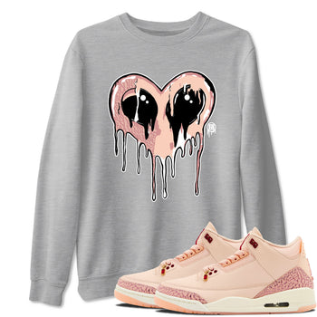 Air Jordan 3 Valentine's Day Graphic shirts Heart Alien Valentine Gift shirts Air Jordan 3 Washed Coral best t-shirts to wear with jordans SNRT Sneaker Tees unisex cotton Heather Grey 1 shirts