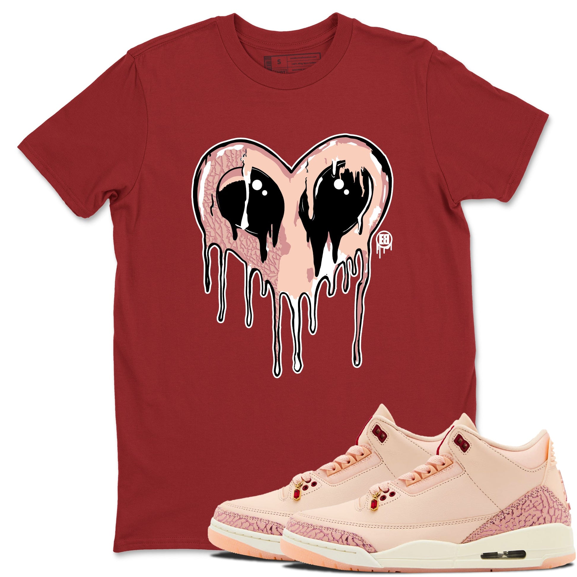 Air Jordan 3 Valentine's Day Graphic shirts Heart Alien Valentine Gift shirts Air Jordan 3 Washed Coral best t-shirts to wear with jordans SNRT Sneaker Tees unisex cotton Cardinal 1 shirts