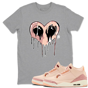 Air Jordan 3 Valentine's Day Graphic shirts Heart Alien Valentine Gift shirts Air Jordan 3 Washed Coral best t-shirts to wear with jordans SNRT Sneaker Tees unisex cotton Heather Grey 1 shirts