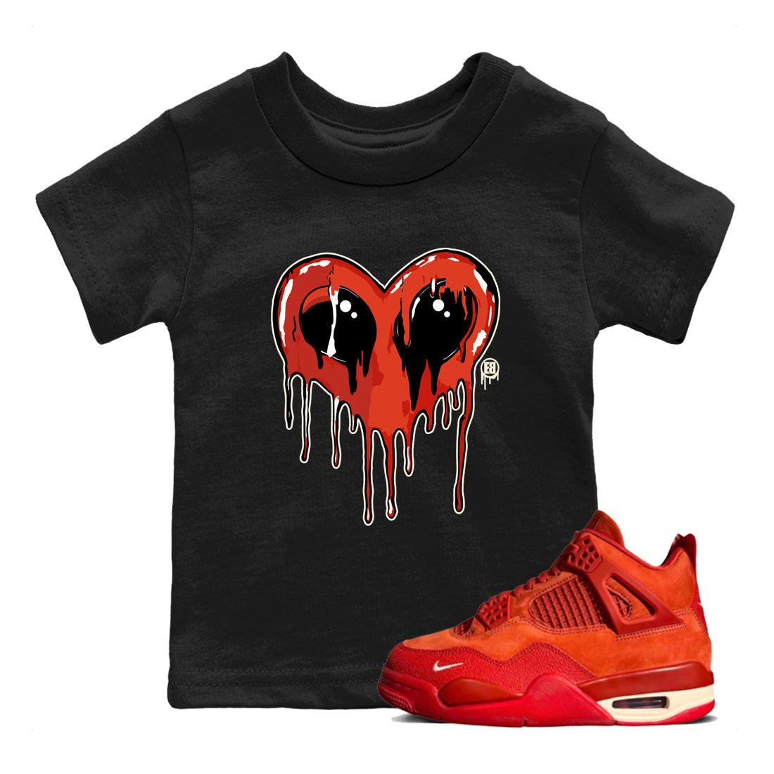 4s Nigel Sylvesterto match jordans Heart Alien best t shirts to wear with jordans Nigel Sylvester x Air Jordan 4 Brick by Brick match shoes to clothes SNRT Sneaker Tees Youth Baby Black 1 tee