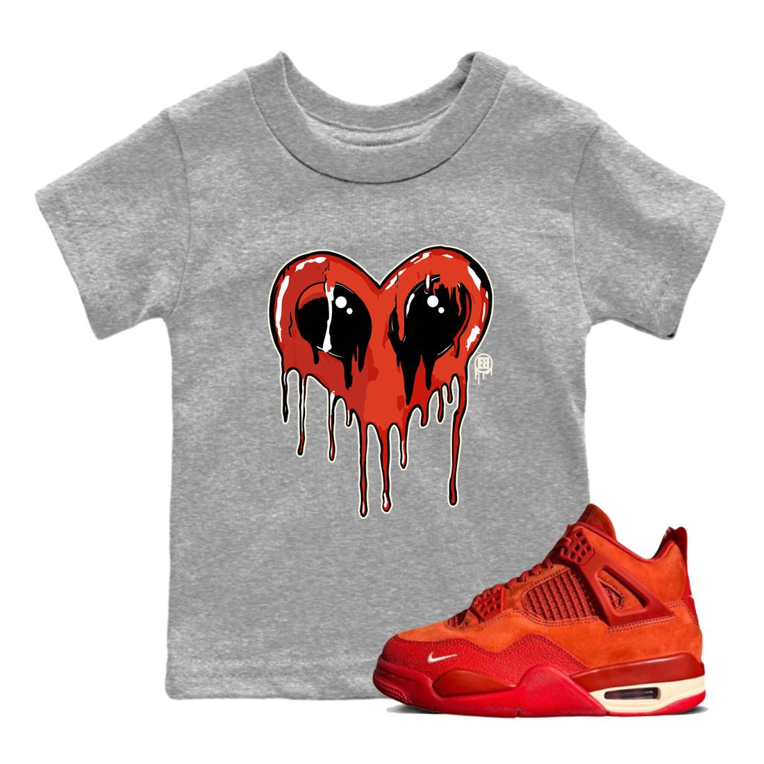 4s Nigel Sylvesterto match jordans Heart Alien best t shirts to wear with jordans Nigel Sylvester x Air Jordan 4 Brick by Brick match shoes to clothes SNRT Sneaker Tees Youth Baby Heather Grey 1 tee
