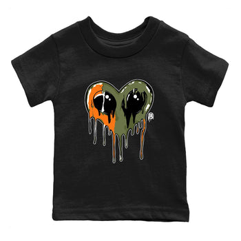 Sneaker match tees – Sneaker Tees To Match Undefeated inspired colorways Air Jordan 4 OG Olive Shoes  – Heart Alien Kids T-Shirt Black 2