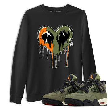 Sneaker match tees – Sneaker Tees To Match Undefeated inspired colorways Air Jordan 4 OG Olive Shoes  – Heart Alien Tee Black 1
