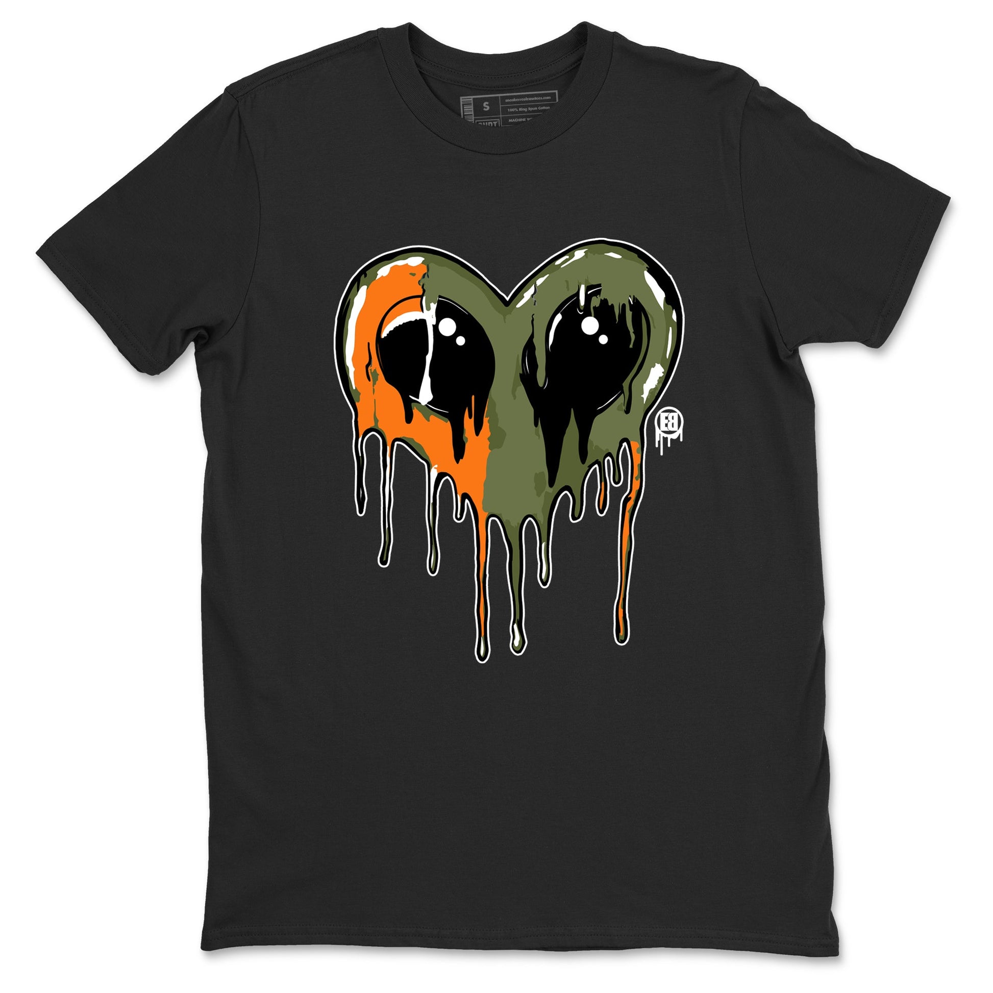 Sneaker match tees – Sneaker Tees To Match Undefeated inspired colorways Air Jordan 4 OG Olive Shoes  – Heart Alien Tee Black 2