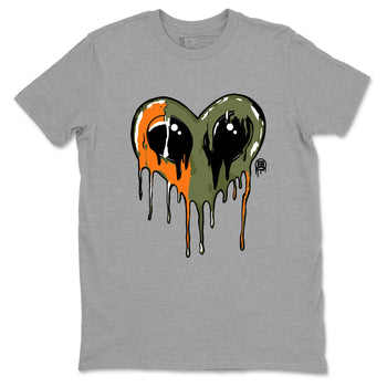 Sneaker match tees – Sneaker Tees To Match Undefeated inspired colorways Air Jordan 4 OG Olive Shoes  – Heart Alien Tee Heather Grey 2