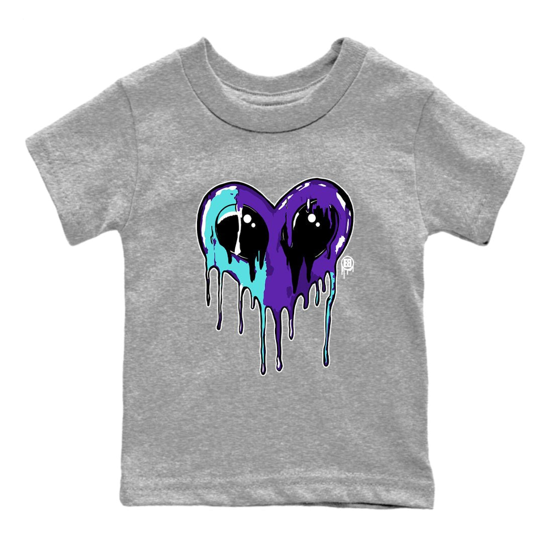 Air Jordan 5 Grape Graphic shirts Heart Alien Valentine Gift shirts 5 Retro Grape best t-shirts to wear with jordans SNRT Sneaker Tees Youth Baby Heather Grey 2 tee