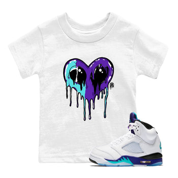 Air Jordan 5 Grape Graphic shirts Heart Alien Valentine Gift shirts 5 Retro Grape best t-shirts to wear with jordans SNRT Sneaker Tees Youth Baby White 1 tee