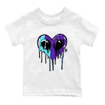 Air Jordan 5 Grape Graphic shirts Heart Alien Valentine Gift shirts 5 Retro Grape best t-shirts to wear with jordans SNRT Sneaker Tees Youth Baby White 2 tee