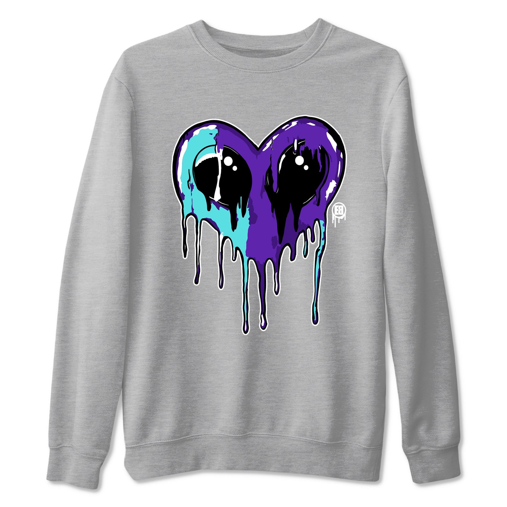 Air Jordan 5 Grape Graphic shirts Heart Alien Valentine Gift shirts 5 Retro Grape best t-shirts to wear with jordans SNRT Sneaker Tees unisex cotton Heather Grey 2 shirts