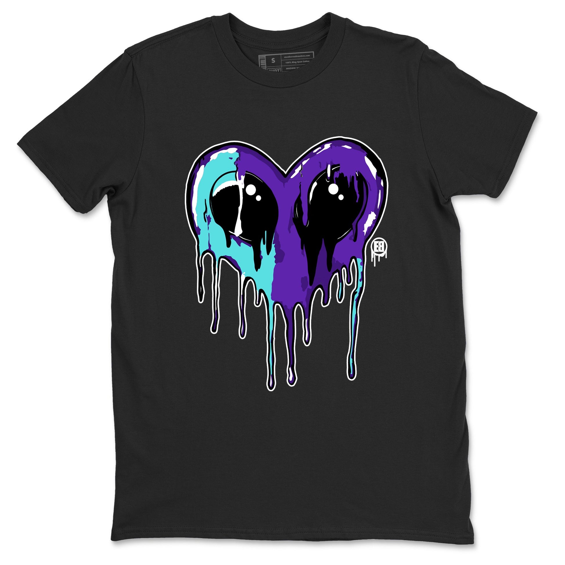 Air Jordan 5 Grape Graphic shirts Heart Alien Valentine Gift shirts 5 Retro Grape best t-shirts to wear with jordans SNRT Sneaker Tees unisex cotton Black 2 shirts