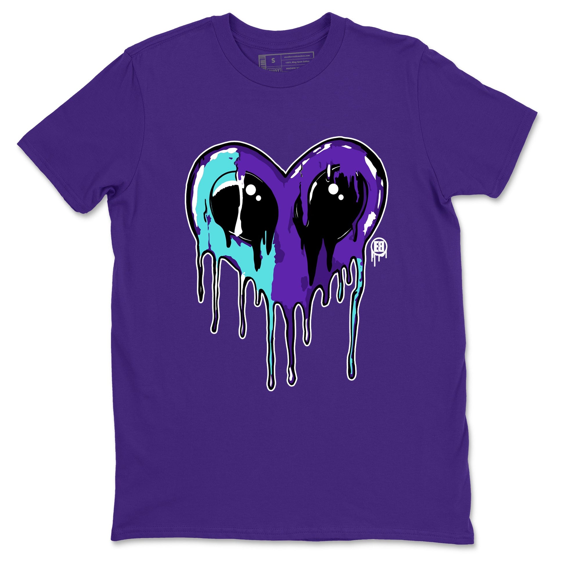 Air Jordan 5 Grape Graphic shirts Heart Alien Valentine Gift shirts 5 Retro Grape best t-shirts to wear with jordans SNRT Sneaker Tees unisex cotton Purple 2 shirts