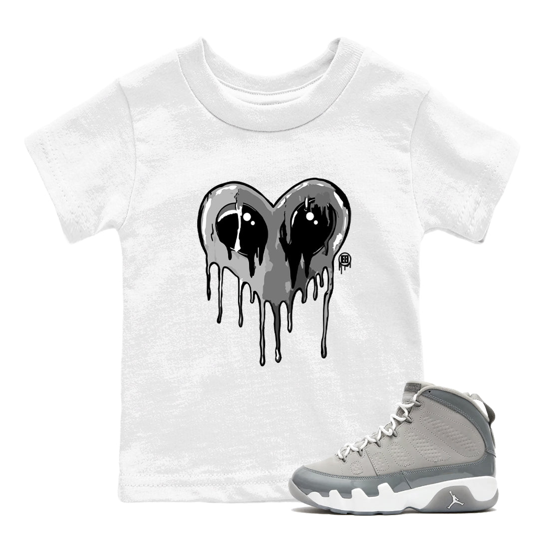 Air Jordan 9 Cool Grey Graphic shirts Heart Alien Valentine Gift shirts Air Jordan 9 Cool Grey best t-shirts to wear with jordans SNRT Sneaker Tees Youth Baby White 1 tee