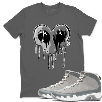 Air Jordan 9 Cool Grey Graphic shirts Heart Alien Valentine Gift shirts Air Jordan 9 Cool Grey best t-shirts to wear with jordans SNRT Sneaker Tees unisex cotton Cool Grey 1 shirts