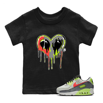 Sneaker Threads – Sneaker Tees To Match Air Max 90 Spruce Aura and Ghost Green – Heart Alien Youth Graphic Tee Black 1. Perfect for Jordan releases 2025 colorways.