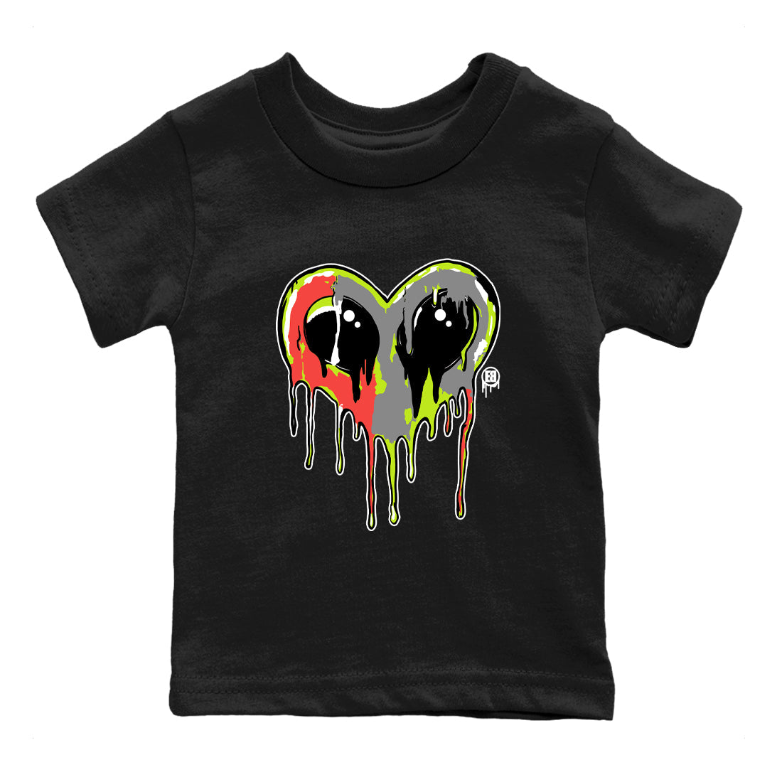 Sneaker Threads – Sneaker Tees To Match Air Max 90 Spruce Aura and Ghost Green – Heart Alien Youth Graphic Tee Black 2. Perfect for Jordan releases 2025 colorways.