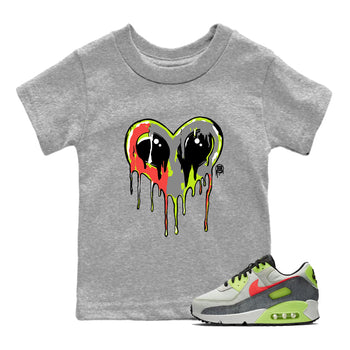 Sneaker Threads – Sneaker Tees To Match Air Max 90 Spruce Aura and Ghost Green – Heart Alien Youth Graphic Tee Heather Grey 1. Perfect for Jordan releases 2025 colorways.