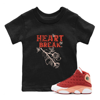 Air Jordan 13 Dune Red shirts to match jordans Heart Break sneaker match tees AJ13 Dune Red Sneaker Shirts SNRT Sneaker Tees streetwear brand Baby and Youth Black 1 cotton tee