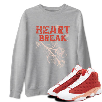 Air Jordan 13 Dune Red shirts to match jordans Heart Break sneaker match tees AJ13 Dune Red Sneaker Shirts SNRT Sneaker Tees streetwear brand Heather Grey 1 unisex cotton tee