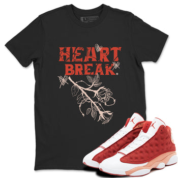 Air Jordan 13 Dune Red shirts to match jordans Heart Break sneaker match tees AJ13 Dune Red Sneaker Shirts SNRT Sneaker Tees streetwear brand Black 1 unisex cotton tee