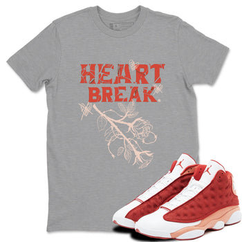 Air Jordan 13 Dune Red shirts to match jordans Heart Break sneaker match tees AJ13 Dune Red Sneaker Shirts SNRT Sneaker Tees streetwear brand Heather Grey 1 unisex cotton tee