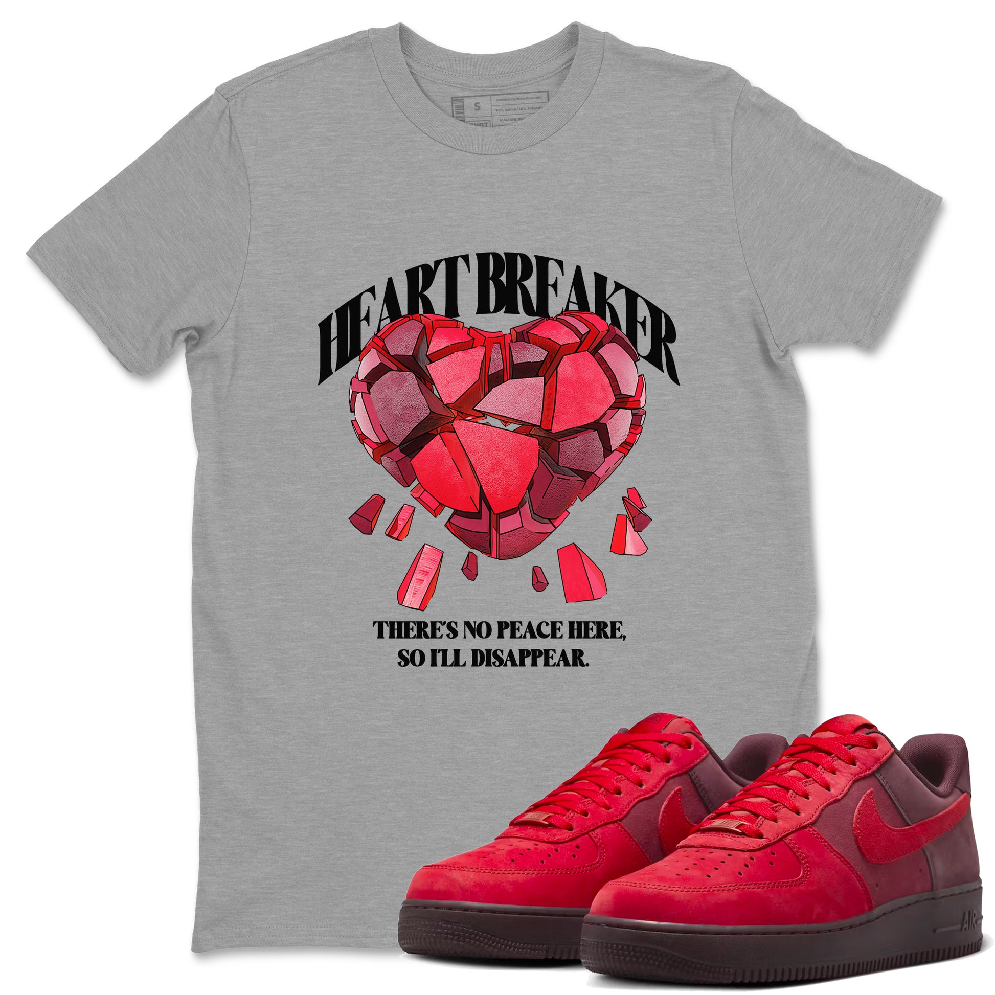 Air Force 1 Layers of Love shirt to match jordans Heart Breaker sneaker tees AF1 Layers of Love SNRT Sneaker Release Tees unisex cotton Heather Grey 1 crew neck shirt