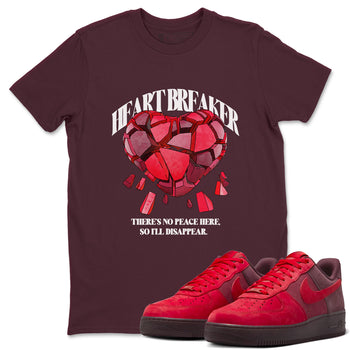Air Force 1 Layers of Love shirt to match jordans Heart Breaker sneaker tees AF1 Layers of Love SNRT Sneaker Release Tees unisex cotton Maroon 1 crew neck shirt