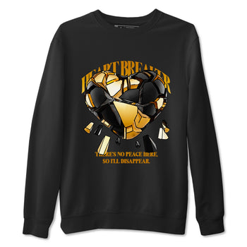 1s Black Metallic Gold shirts to match jordans Heart Breaker sneaker match tees Air Jordan 1 Black Metallic Gold SNRT Sneaker Tees streetwear brand Black 2 unisex cotton tee