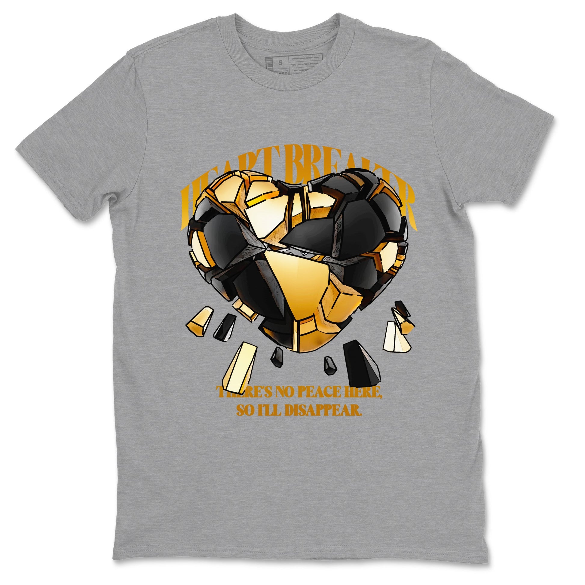 1s Black Metallic Gold shirts to match jordans Heart Breaker sneaker match tees Air Jordan 1 Black Metallic Gold SNRT Sneaker Tees streetwear brand Heather Grey 2 unisex cotton tee