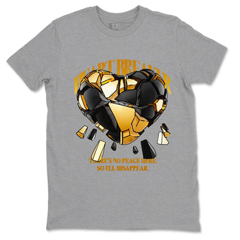 1s Black Metallic Gold shirts to match jordans Heart Breaker sneaker match tees Air Jordan 1 Black Metallic Gold SNRT Sneaker Tees streetwear brand Heather Grey 2 unisex cotton tee