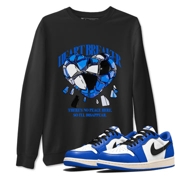 AJ1 Game Royal shirt to match jordans Heart Breaker sneaker tees Air Jordan 1 Game Royal SNRT Sneaker Release Tees unisex cotton Black 1 crew neck shirt