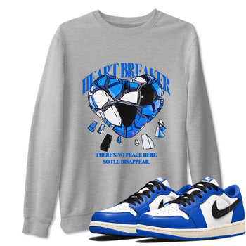 AJ1 Game Royal shirt to match jordans Heart Breaker sneaker tees Air Jordan 1 Game Royal SNRT Sneaker Release Tees unisex cotton Heather Grey 1 crew neck shirt