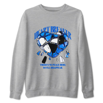 AJ1 Game Royal shirt to match jordans Heart Breaker sneaker tees Air Jordan 1 Game Royal SNRT Sneaker Release Tees unisex cotton Heather Grey 2 crew neck shirt