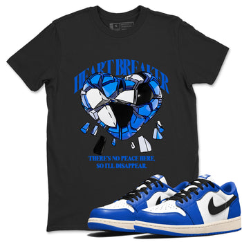 AJ1 Game Royal shirt to match jordans Heart Breaker sneaker tees Air Jordan 1 Game Royal SNRT Sneaker Release Tees unisex cotton Black 1 crew neck shirt