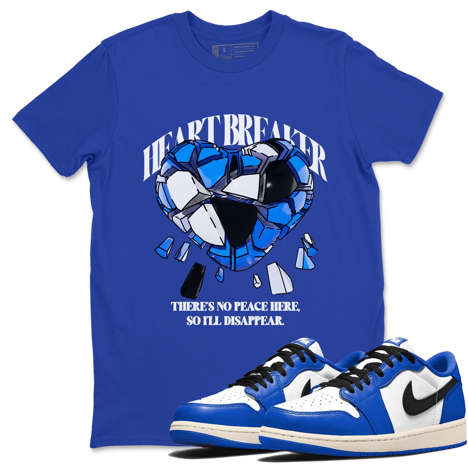 AJ1 Game Royal shirt to match jordans Heart Breaker sneaker tees Air Jordan 1 Game Royal SNRT Sneaker Release Tees unisex cotton Royal Blue 1 crew neck shirt