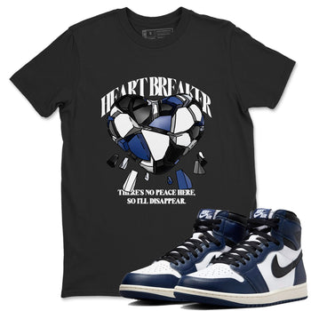 1s Midnight Navy shirts to match jordans Heart Breaker sneaker match tees Air Jordan 1 Midnight Navy match shoes to clothes SNRT Sneaker Tees unisex cotton Black 1 shirts