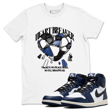 1s Midnight Navy shirts to match jordans Heart Breaker sneaker match tees Air Jordan 1 Midnight Navy match shoes to clothes SNRT Sneaker Tees unisex cotton White 1 shirts