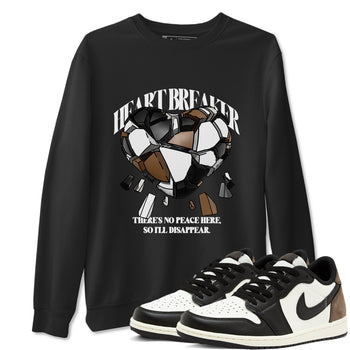 1s Low OG Mocha shirts to match jordans Heart Breaker sneaker match tees Air Jordan 1 Mocha match shoes to clothes SNRT Sneaker Tees unisex cotton Black 1 shirts
