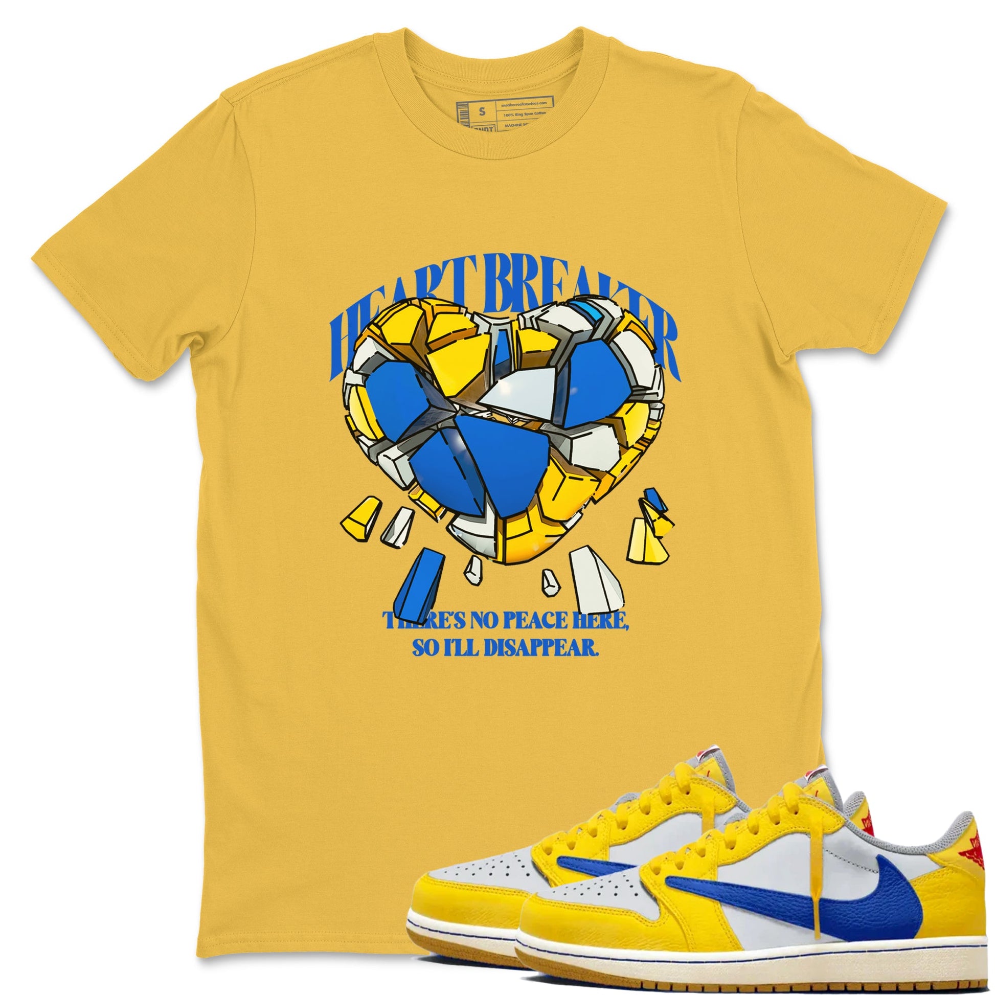 1s Travis Scott Canary shirt to match jordans Heart Breaker sneaker tees Air Jordan 1 Travis Scott Canary SNRT Sneaker Release Tees unisex cotton Daisy 1 crew neck shirt