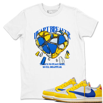 1s Travis Scott Canary shirt to match jordans Heart Breaker sneaker tees Air Jordan 1 Travis Scott Canary SNRT Sneaker Release Tees unisex cotton White 1 crew neck shirt
