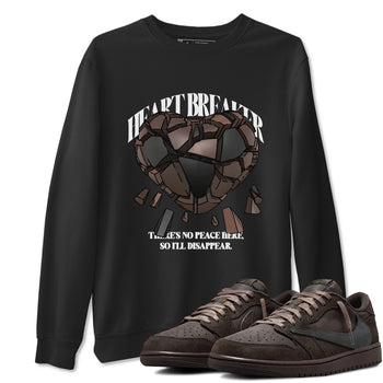 Air Jordan 1 Travis Scott Velvet Brown shirts to match jordans Heart Breaker sneaker match tees Travis Scott x Air Jordan 1 Low OG Velvet Brown best t shirts to wear with jordans SNRT Sneaker Tees unisex cotton Black 1 shirts