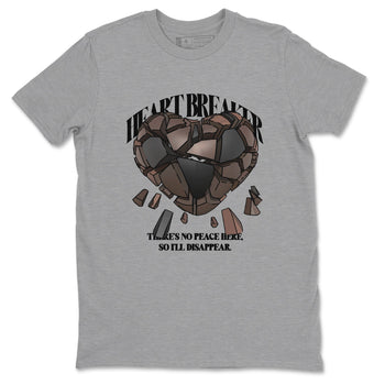Air Jordan 1 Travis Scott Velvet Brown shirts to match jordans Heart Breaker sneaker match tees Travis Scott x Air Jordan 1 Low OG Velvet Brown best t shirts to wear with jordans SNRT Sneaker Tees unisex cotton Heather Grey 2 shirts