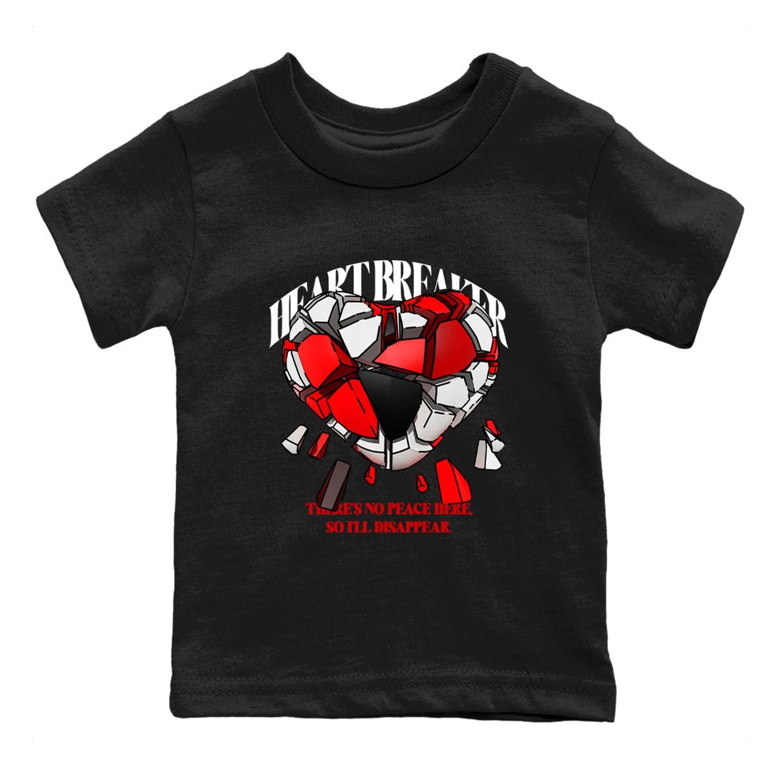 Jordan 11 Low Bred t-shirts to match jordans Heart Breaker sneaker match tees Air Jordan 11 Bred graphic tee for sneakerheads SNRT Sneaker Tees Youth Baby Black 2 tee