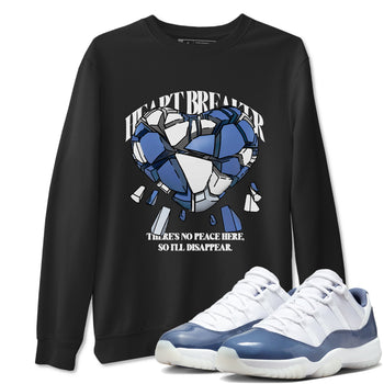 11s Diffused Blue Shirts To Match Jordans Heart Breaker sneaker match tees Air Jordan 11 Diffused Blue Tee SNRT Sneaker Release Tees unisex cotton Black 1 crew neck shirts