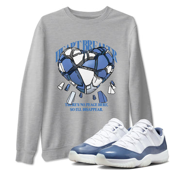 11s Diffused Blue Shirts To Match Jordans Heart Breaker sneaker match tees Air Jordan 11 Diffused Blue Tee SNRT Sneaker Release Tees unisex cotton Heather Grey 1 crew neck shirts