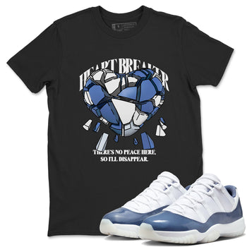 11s Diffused Blue Shirts To Match Jordans Heart Breaker sneaker match tees Air Jordan 11 Diffused Blue Tee SNRT Sneaker Release Tees unisex cotton Black 1 crew neck shirts
