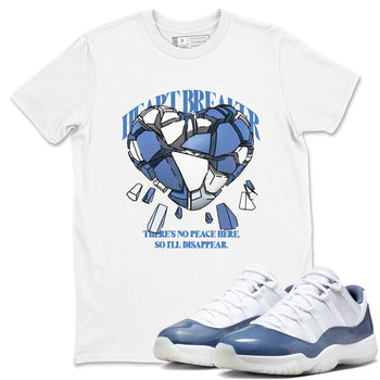 11s Diffused Blue Shirts To Match Jordans Heart Breaker sneaker match tees Air Jordan 11 Diffused Blue Tee SNRT Sneaker Release Tees unisex cotton White 1 crew neck shirts