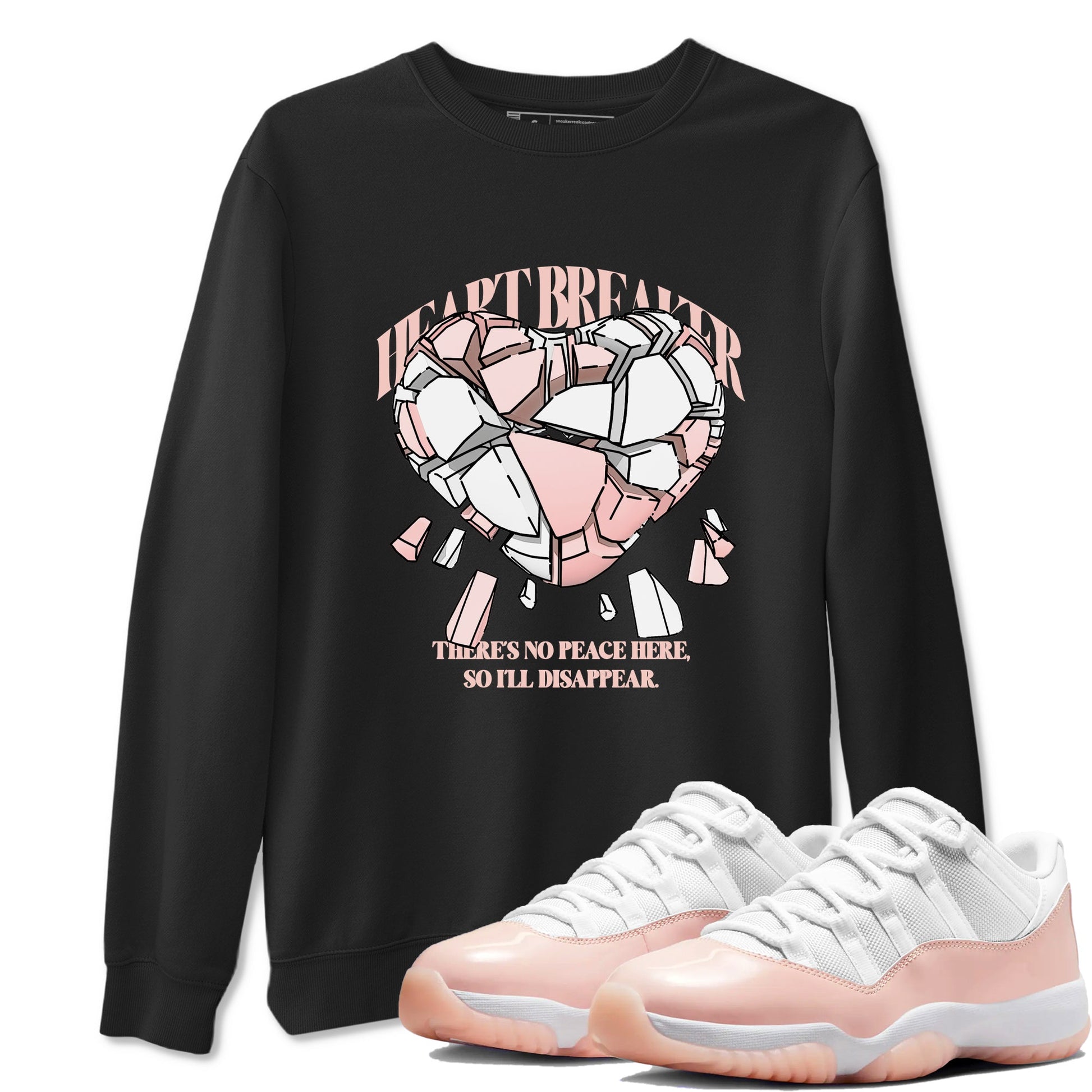 11s Legend Pink shirts to match jordans Heart Breaker sneaker match tees Air Jordan 11 Legend Pink SNRT Sneaker Tees streetwear brand Black 1 unisex cotton tee